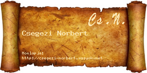 Csegezi Norbert névjegykártya